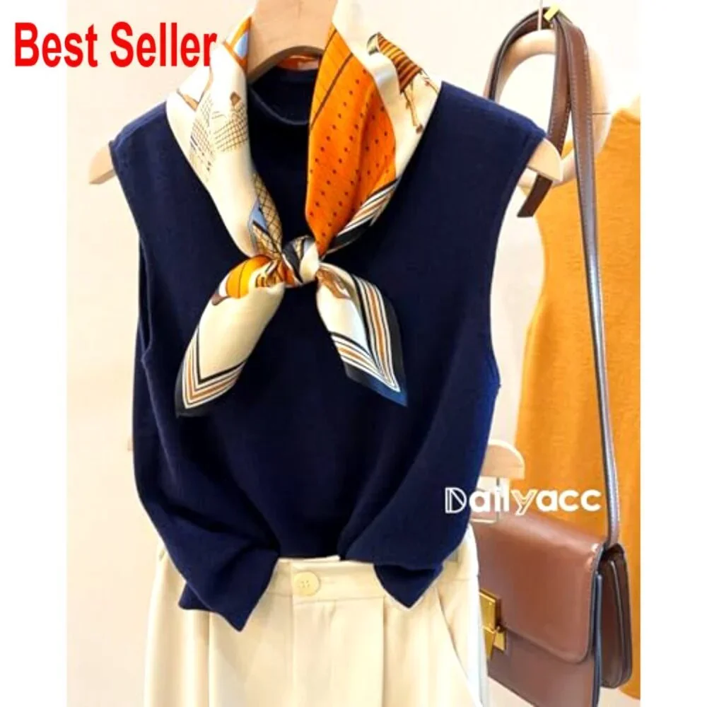 Silk Satin Head Scarf for Women, Lightweight Fashion Neck Scarf